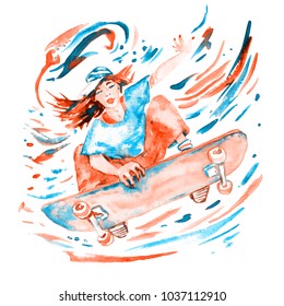 Watercolor Skateboard Images, Stock Photos & Vectors Watercolor Skateboard Images, Stock Photos & Vectors
