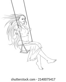 Girl on a swing with Sinhala new year greetings