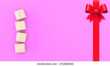 It's a girl theme background with red ribbon. 3D rendering illustration - Powered by Shutterstock