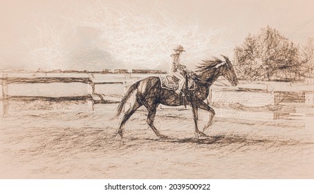 girl trains horse on a beautiful summer day and drawing efect. - Powered by Shutterstock