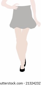 Girl Wearing Skirt Walking Cartoon Illustration.Fashion Channel.Woman Cat Walk.Model Ramp Walk Images Download.