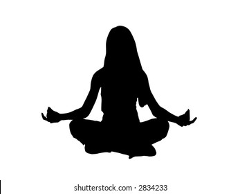 Yoga Lotus Position Silhouette Vector Shape Stock Vector (Royalty Free ...