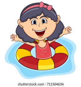 Girls Swim Cartoon Stock Illustration 711504634 | Shutterstock