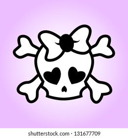 Girly Skull Illustration