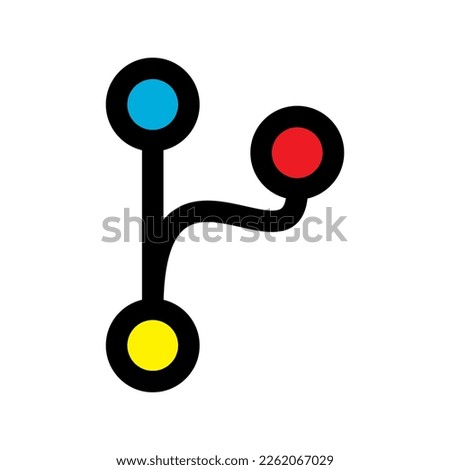 Git branch icon line isolated on white background. Black flat thin icon on modern outline style. Linear symbol and editable stroke. Simple and pixel perfect stroke illustration.