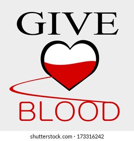 Give Blood Graphic Design With Heart