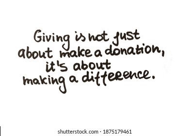 Giving Not Just About Make Donation Stock Illustration 1875179461 