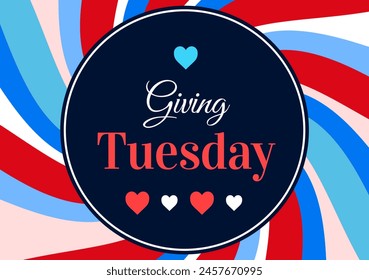 Giving Tuesday minimalist banner design with hearts and typography in the center. - Powered by Shutterstock