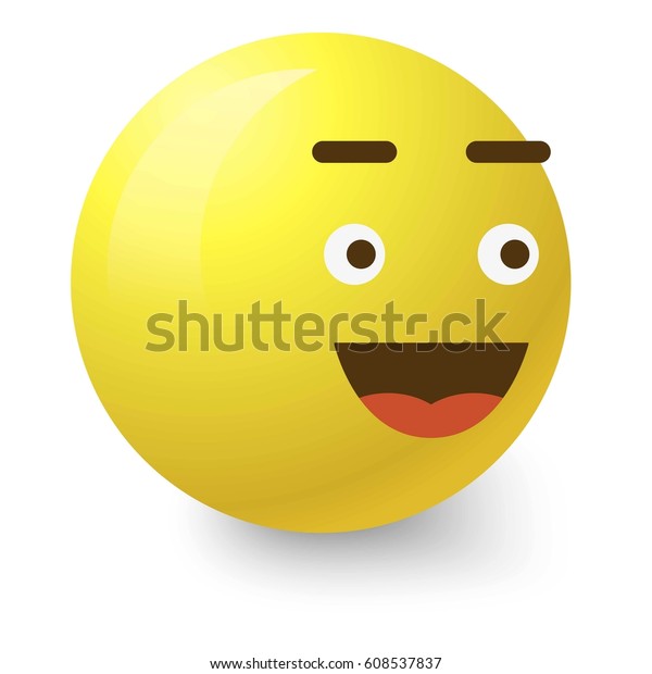 Glad Smiley Icon Cartoon Illustration Glad Stock Illustration 608537837 ...