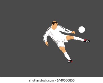 Glasgow, Scotland - May 15, 2002 : Zinedine Zidane Score With Teriffic Volley Kick.