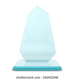 Glass Award. 3d Illustration Isolated On White Background