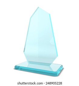 Glass Award. 3d Illustration Isolated On White Background