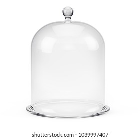 Glass Bell Jar Isolated On White Background. 3d Rendering