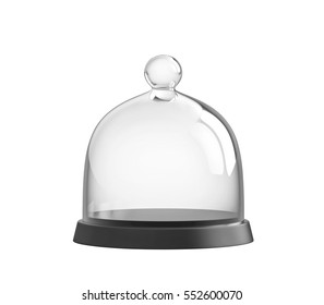 Glass Bell Jar Isolated On White. 3D Rendering