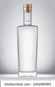 Glass bottle mockup. With cork version. 3d rendering