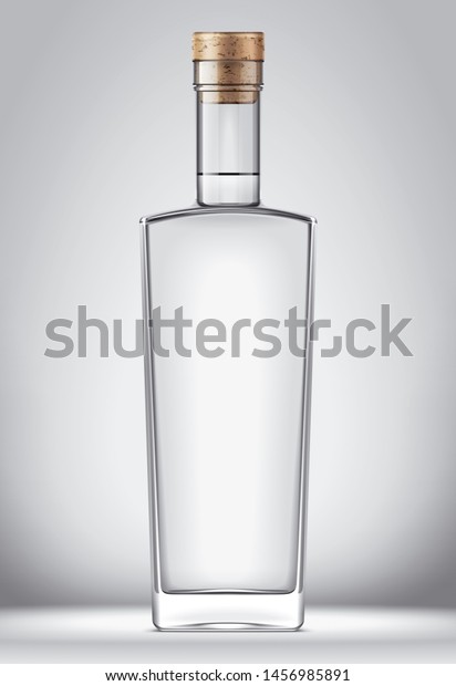 Download Glass Bottle Mockup Cork Version 3d Stock Illustration 1456985891
