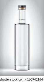 Glass Bottle On Background. 3d Rendering. 