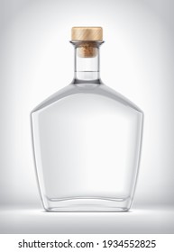 Glass Bottle on background. 3d rendering
