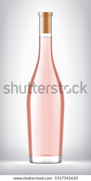 Glass\
Bottle on background. Cork version. 3d\
rendering
