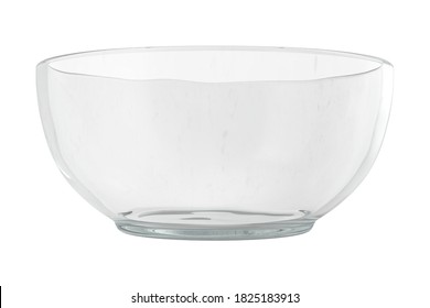 Glass Bowl 3D Illustration On White Background