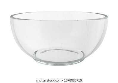 Glass Bowl 3D Illustration On White Background