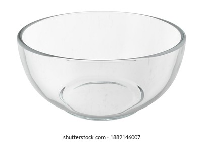 Glass Bowl 3D Illustration On White Background