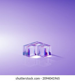 Glass And Caustics Object, 3d Render Abstract Background.