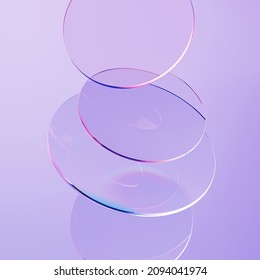 glass and caustics object, 3d render abstract background.