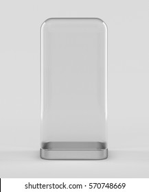 Glass Cube Stand Display. 3D Rendering