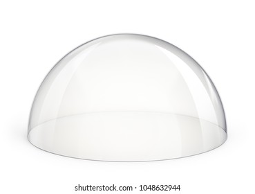 Glass Dome Isolated On A White. 3d Illustration