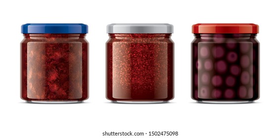 Glass Jar with Jam. 3d rendering