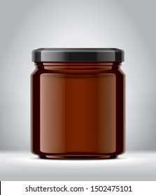 Glass Jar Mockup on Background. 3d rendering