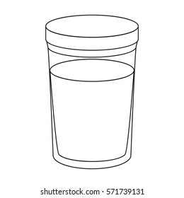 Glass Milk Icon Outline Style Isolated Stock Illustration 571739131 ...