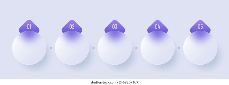 Glass morphism style infographic template for 5 steps. Timeline chart. Business management concept - Powered by Shutterstock - Get 15% off with code: PIKWIZARD15