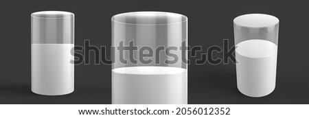 Glass show case cylender cylinder podium black isolated background 3d illustration Stock photo © 