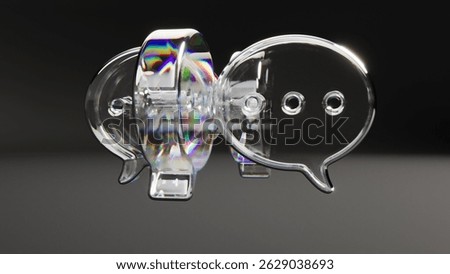 Glass speech bubbles chat 3d render
