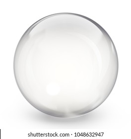 Glaskugel einzeln auf Weiß. 3D-Illustration