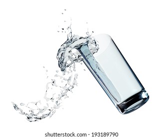 Glass splashing water