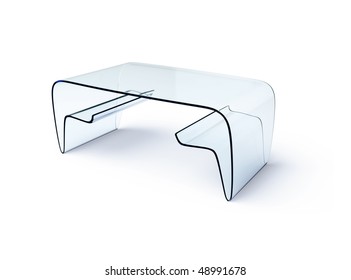 Glass Table Isolated 3d Model