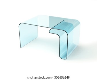 Glass Table Isolated On White 3d Model