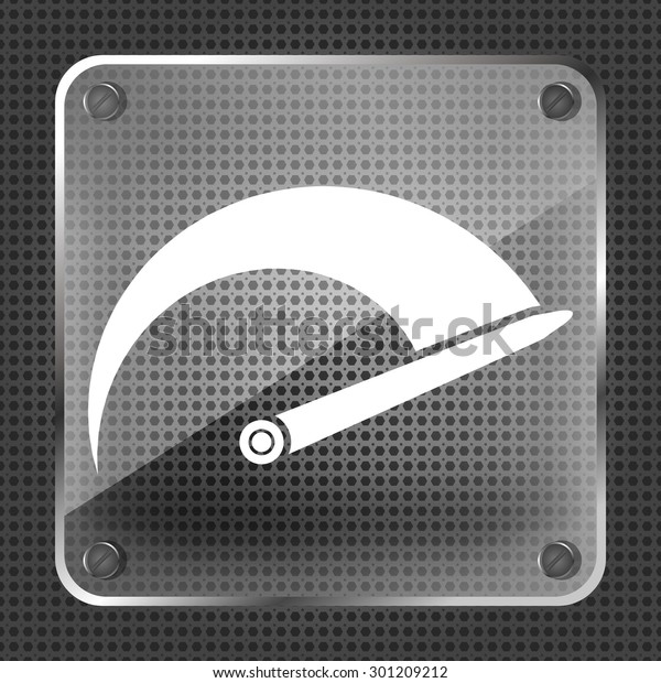 Glass Tachometer\
icon on a metallic\
background