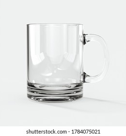 Glass transparent cup. 3d rendering illustration
