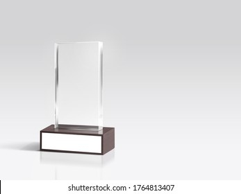 Glass Trophy Isolated. 3D Illustration.