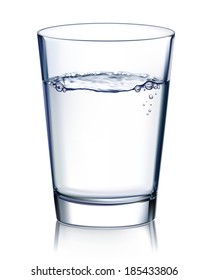 Glass with water isolated. Illustration