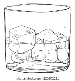 Glass Of Whiskey Cute Line Art