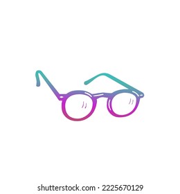 Glasses Logo Design Red Purple Green White Background