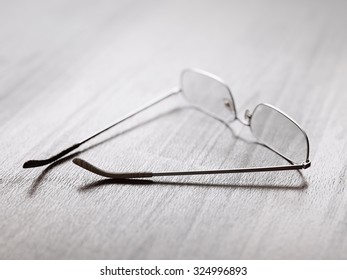 Glasses on a table close-up with shallow depth of field