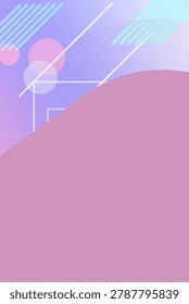 Glasslike rectangular frames with drifting dots and beams layer over a vivid pink-blue gradient, conveying sleek tech energy for digital design campaigns.