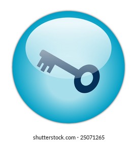 Glassy Blue Key Icon