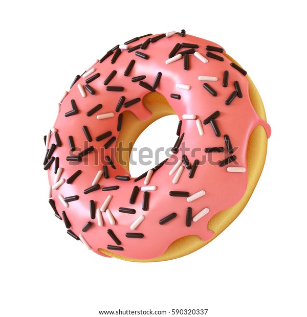 Glazed Donut Doughnut Sprinkles 3d Rendering Stock Illustration 590320337 0915
